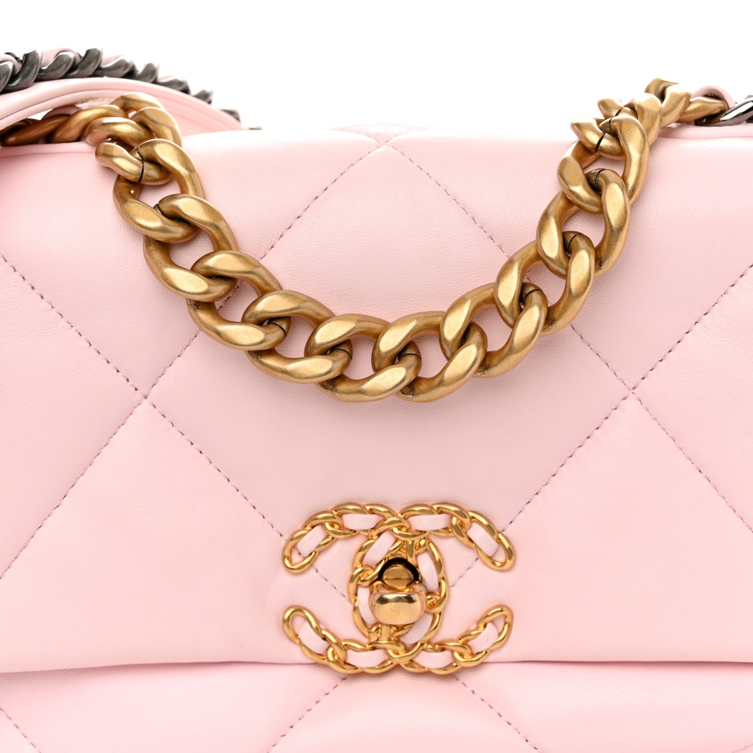 Chanel Lambskin Quilted Medium Chanel 19 Flap Light Pink 8 of 11