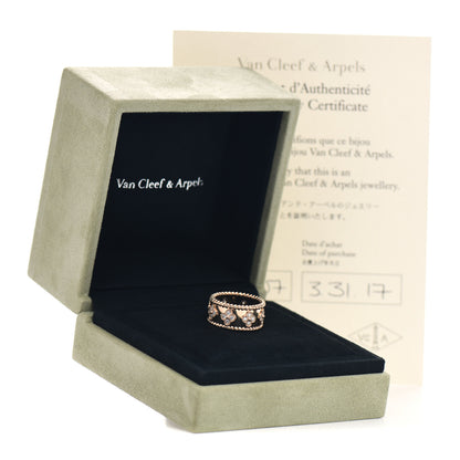 Van Cleef & Arpels 18K Rose Gold Diamond Perlee Clover Ring 55 7.25 5 of 5