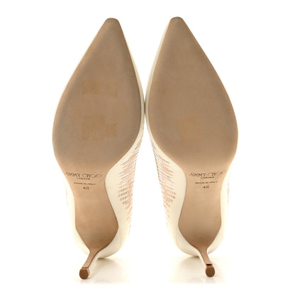 Jimmy Choo Satin Degrade Sequins Romy 85 Pumps 40 Ivory Platinum 6 of 9