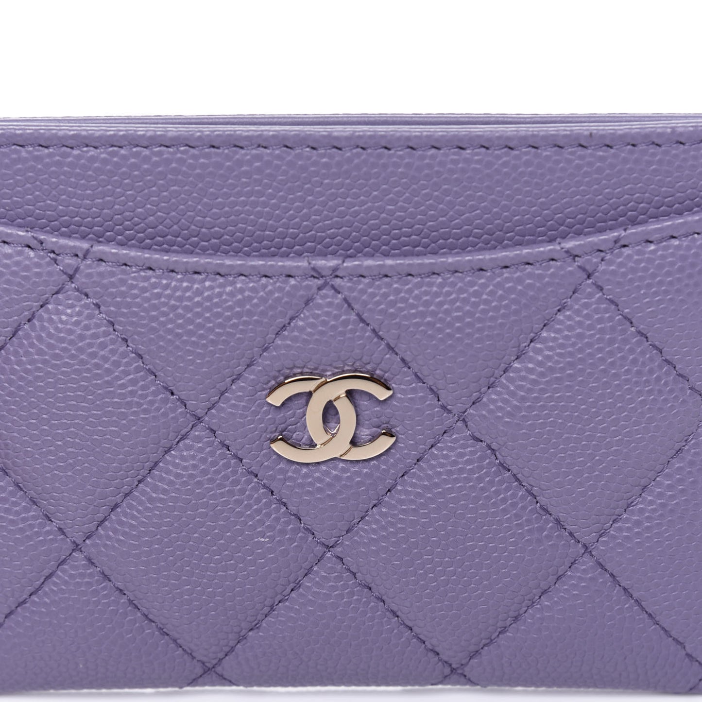 Caviar Quilted Card Holder Purple