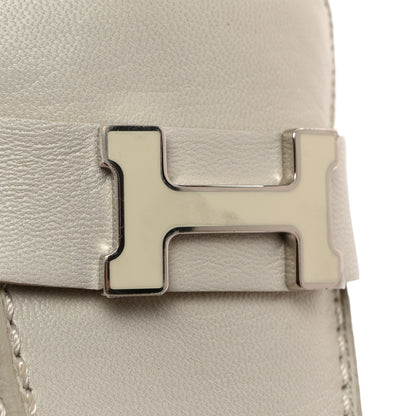 Hermes Calfskin Womens Paris Loafers 38.5 White 9 of 10