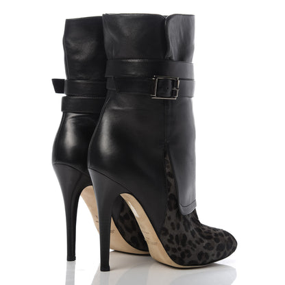 Jimmy Choo Pony Hair Leopard Nappa Blaine Boot 39.5 Smoke Black 4 of 9