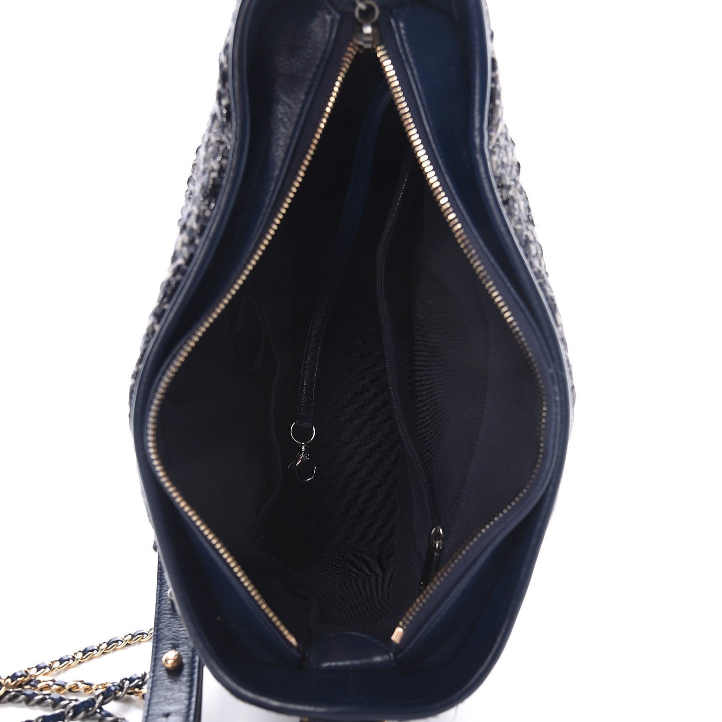 Tweed Calfskin Quilted Medium Gabrielle Hobo Navy