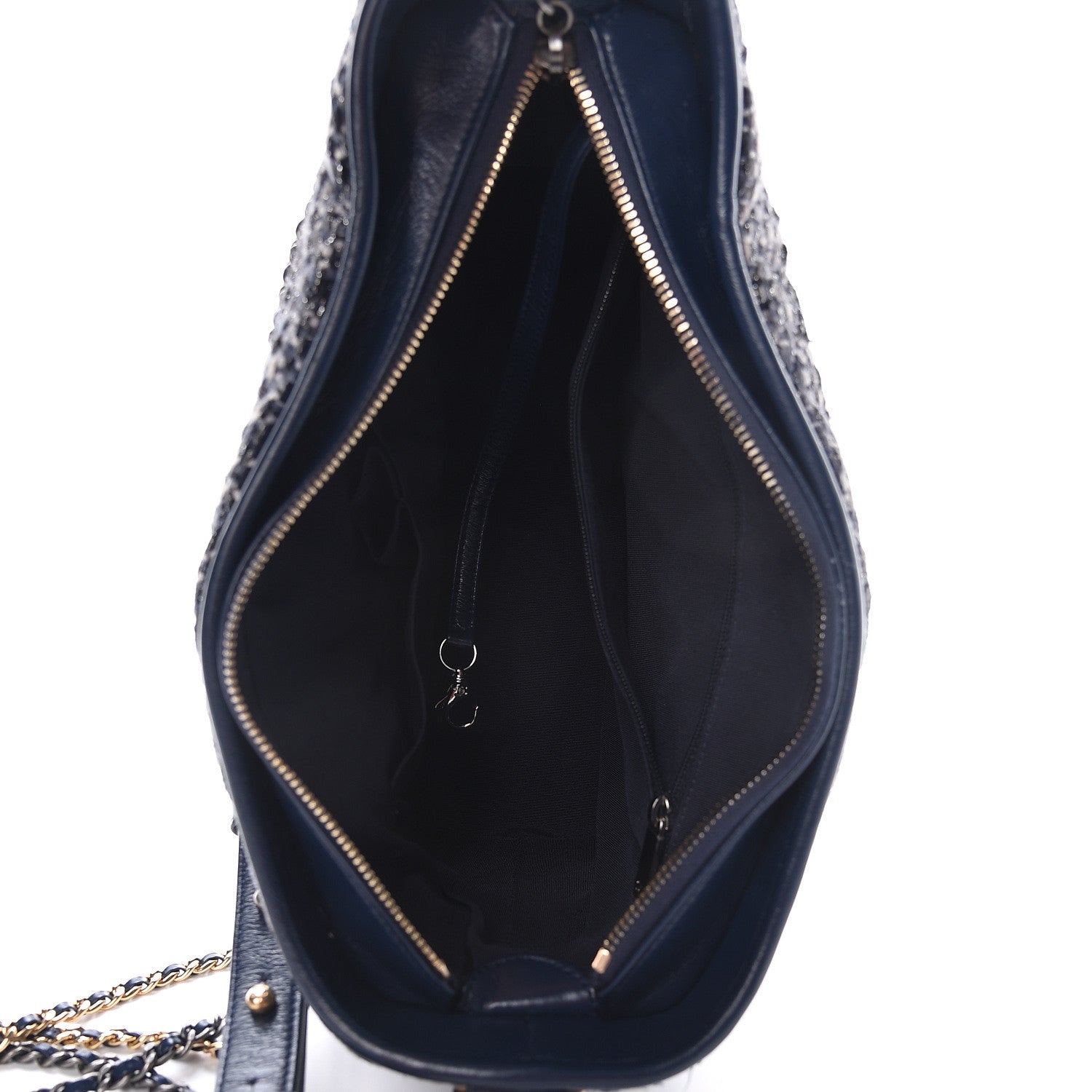 Chanel Tweed Calfskin Quilted Medium Gabrielle Hobo Navy 5 of 12