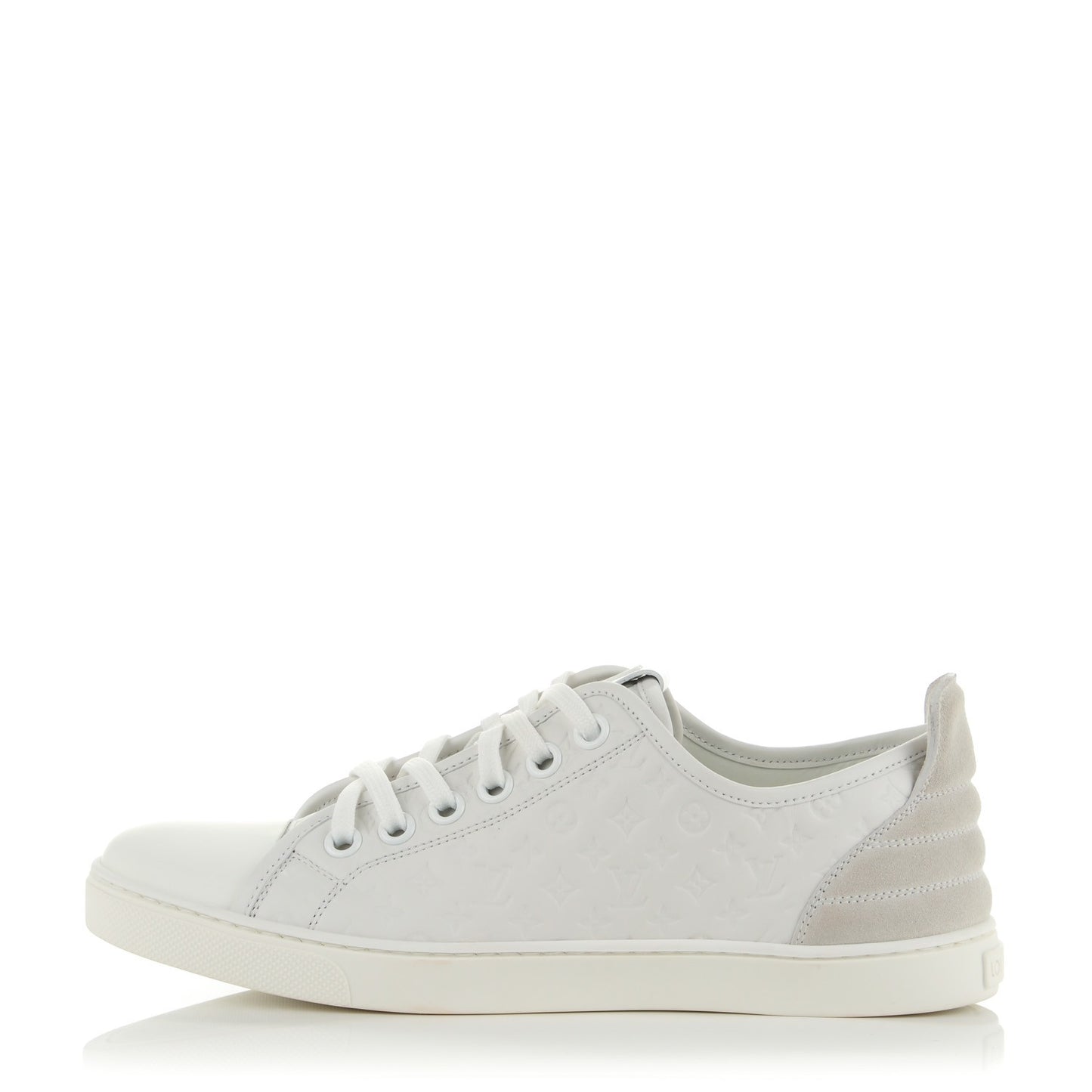 Calfskin Suede Monogram Punchy Sneaker 39 White