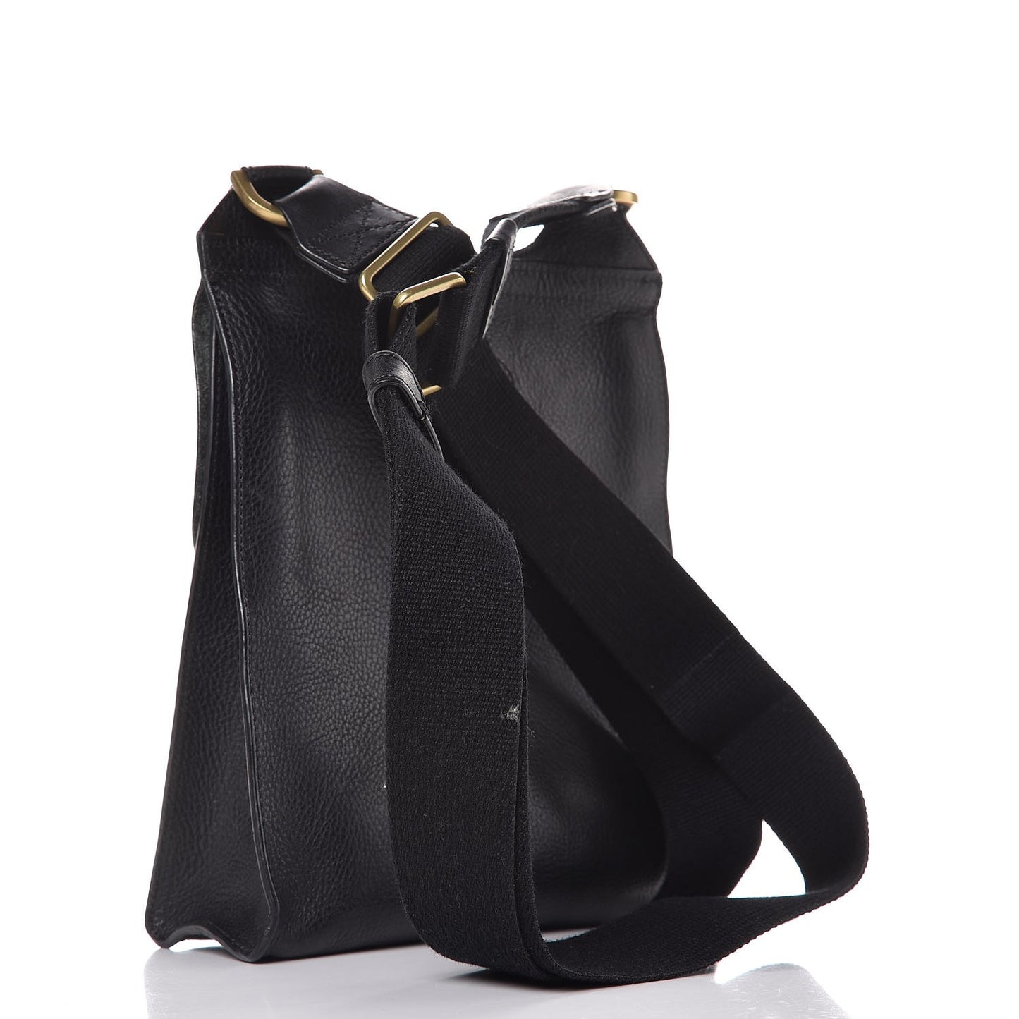 Natural Grain Calfskin Antony Messenger Crossbody Black