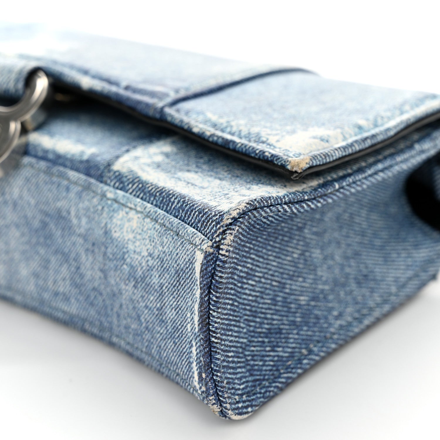 Balenciaga Nappa Denim Printed Hourglass Chain Bag Denim Blue 9 of 12