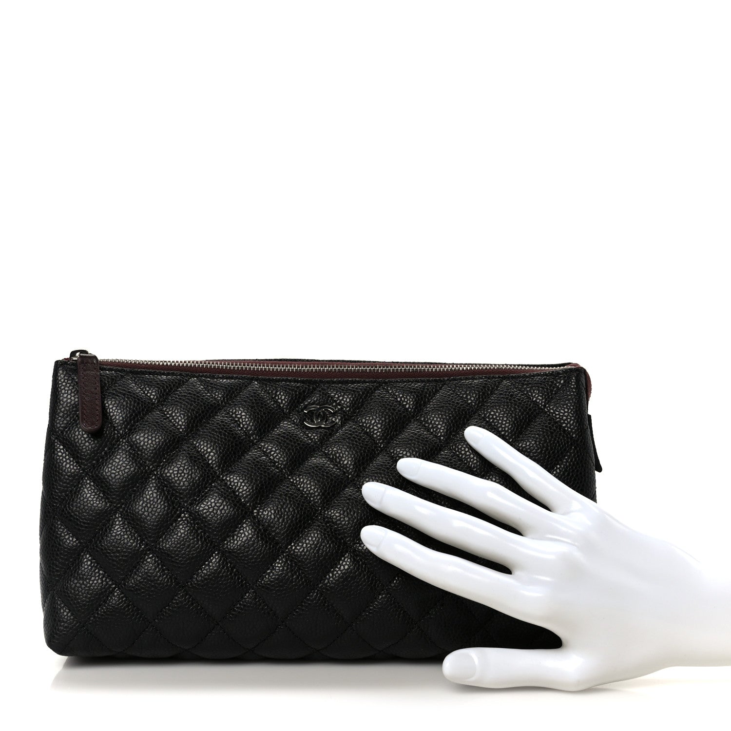 Chanel Caviar Quilted Cosmetic Case Black 2 of 10