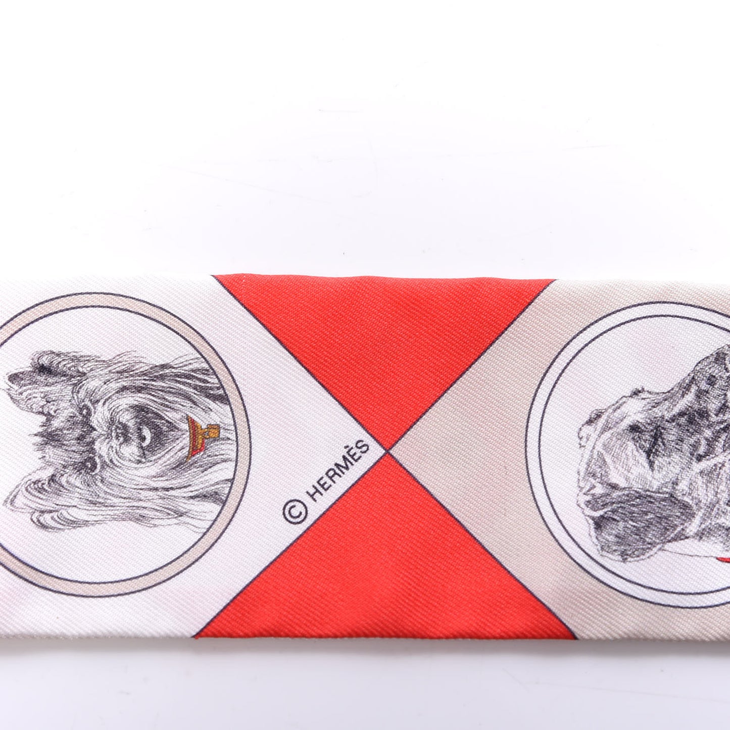 Silk Colliers Et Chiens Twilly Rouge White Mastic