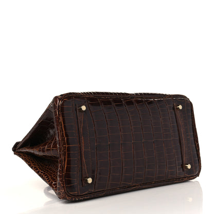 Hermes Shiny Porosus Crocodile Birkin 35 Miel 4 of 14