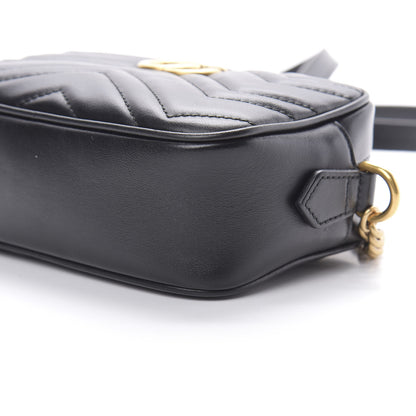Gucci Calfskin Matelasse Mini GG Marmont Chain Shoulder Bag Black 10 of 10