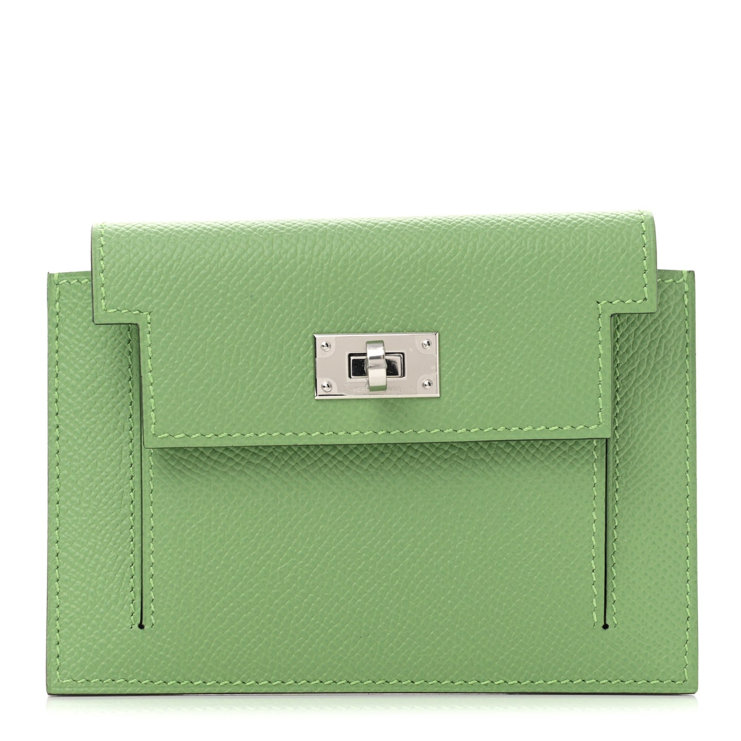 Epsom Kelly Pocket Compact Wallet Vert Criquet