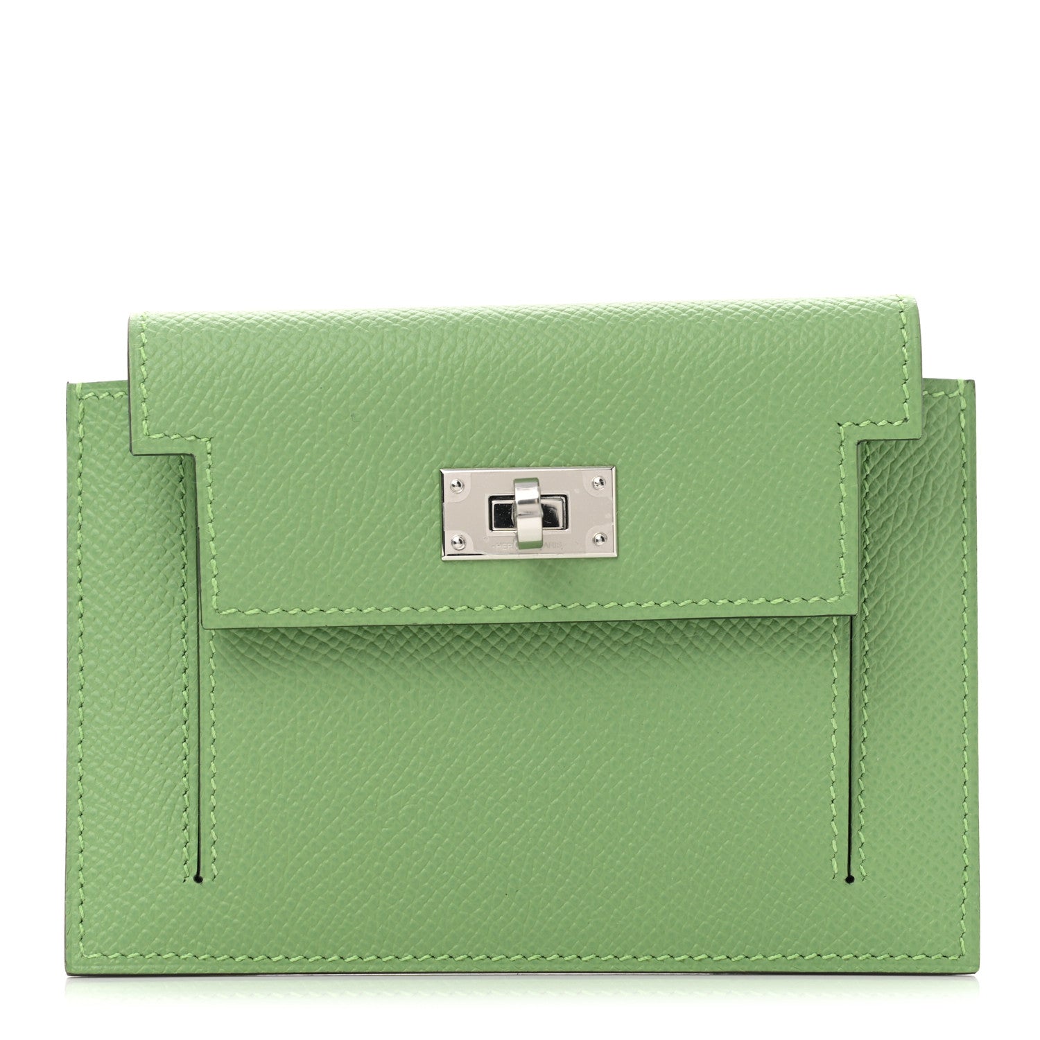 Hermes Epsom Kelly Pocket Compact Wallet Vert Criquet 1 of 8