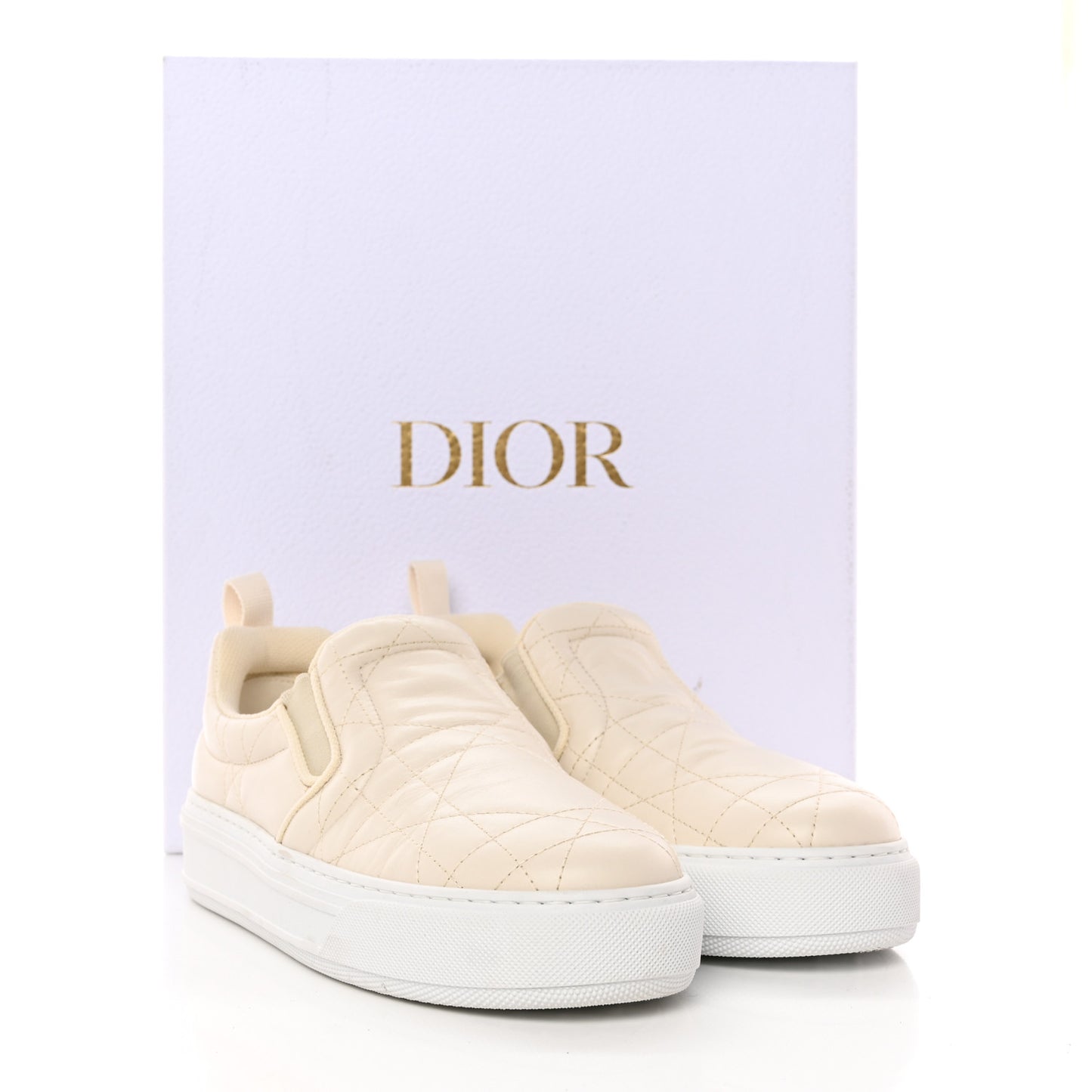 Cannage Quilted Womens Solar Slip On Sneakers 38 Off White