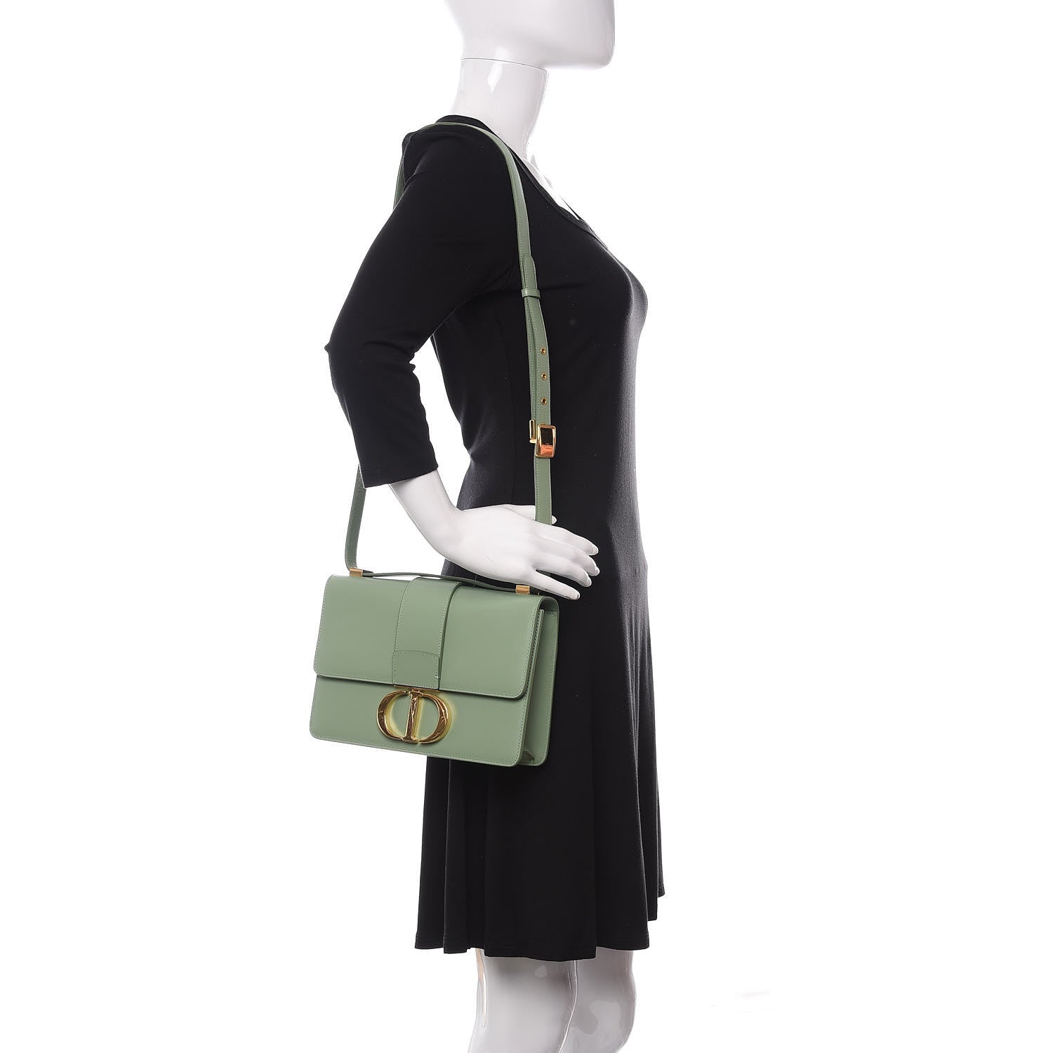 Christian Dior Smooth Calfskin 30 Montaigne Flap Bag Mint Green 2 of 9