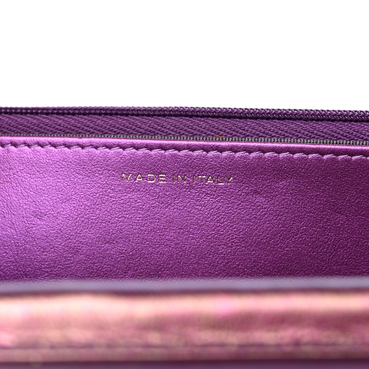 Chanel Iridescent Lambskin Quilted Wallet On Chain WOC Purple 6 of 10