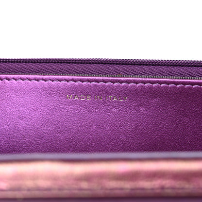 Chanel Iridescent Lambskin Quilted Wallet On Chain WOC Purple 6 of 10