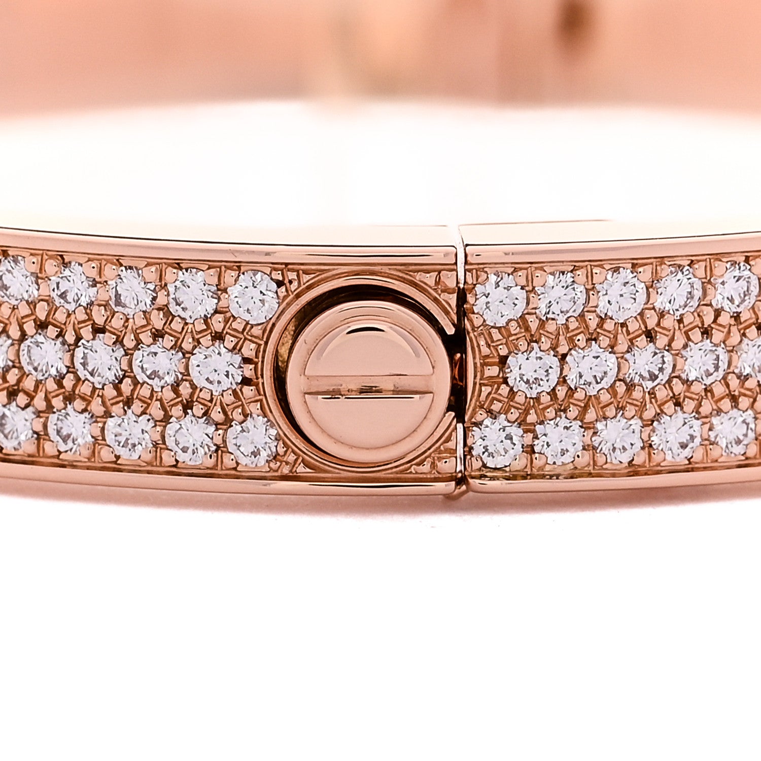 Cartier 18K Pink Gold Diamond LOVE Paved Bracelet 16 6 of 7
