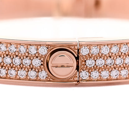 Cartier 18K Pink Gold Diamond LOVE Paved Bracelet 16 6 of 7