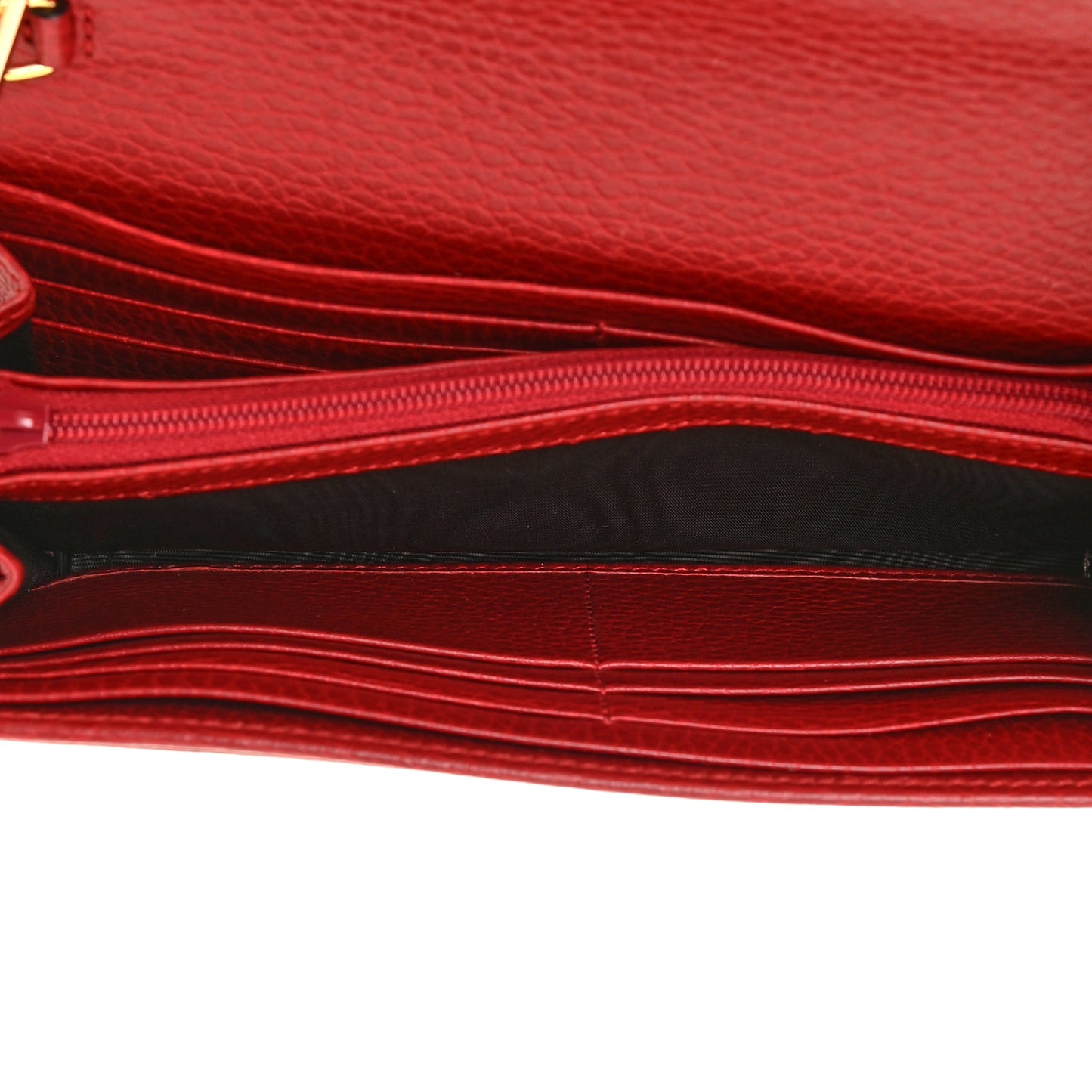 Dollar Calfskin Petite GG Marmont Wallet Chain Bag Hibiscus Red