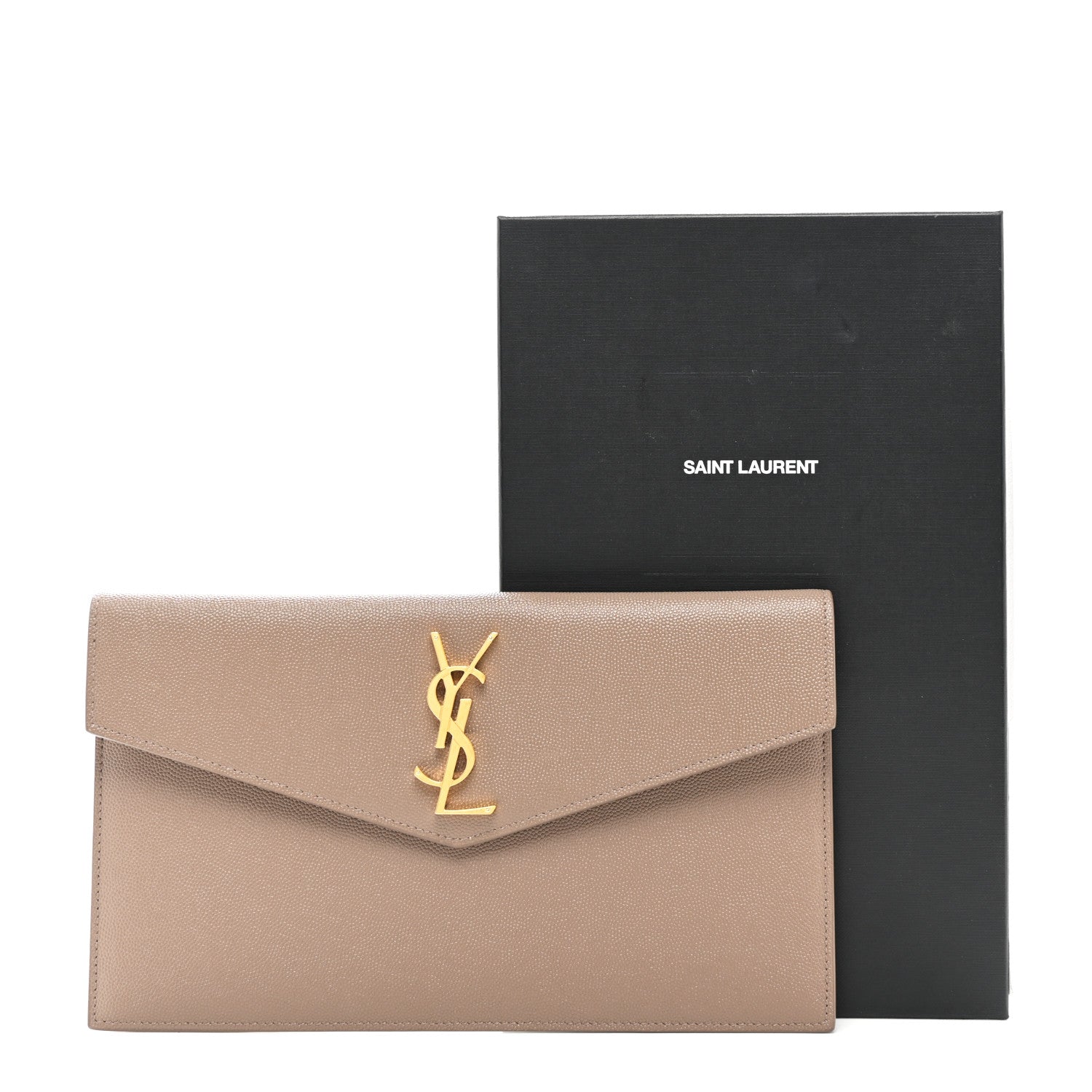 Saint Laurent Grain De Poudre Uptown Pouch Dark Beige 8 of 8