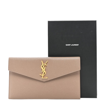 Saint Laurent Grain De Poudre Uptown Pouch Dark Beige 8 of 8