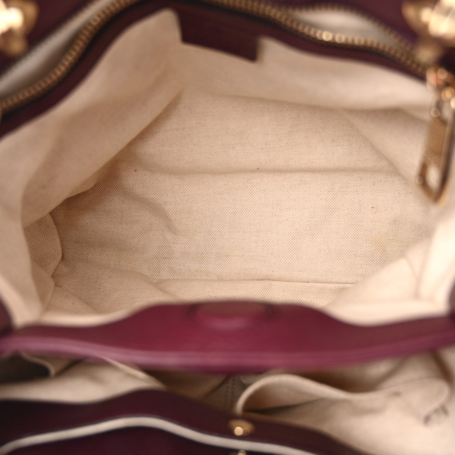 Calfskin Small Bamboo Shopper Tote Burgundy