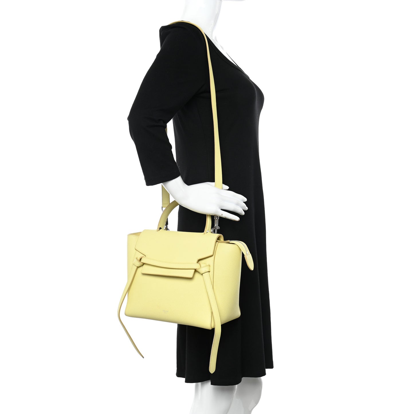 Grained Calfskin Micro Belt Bag Yellow