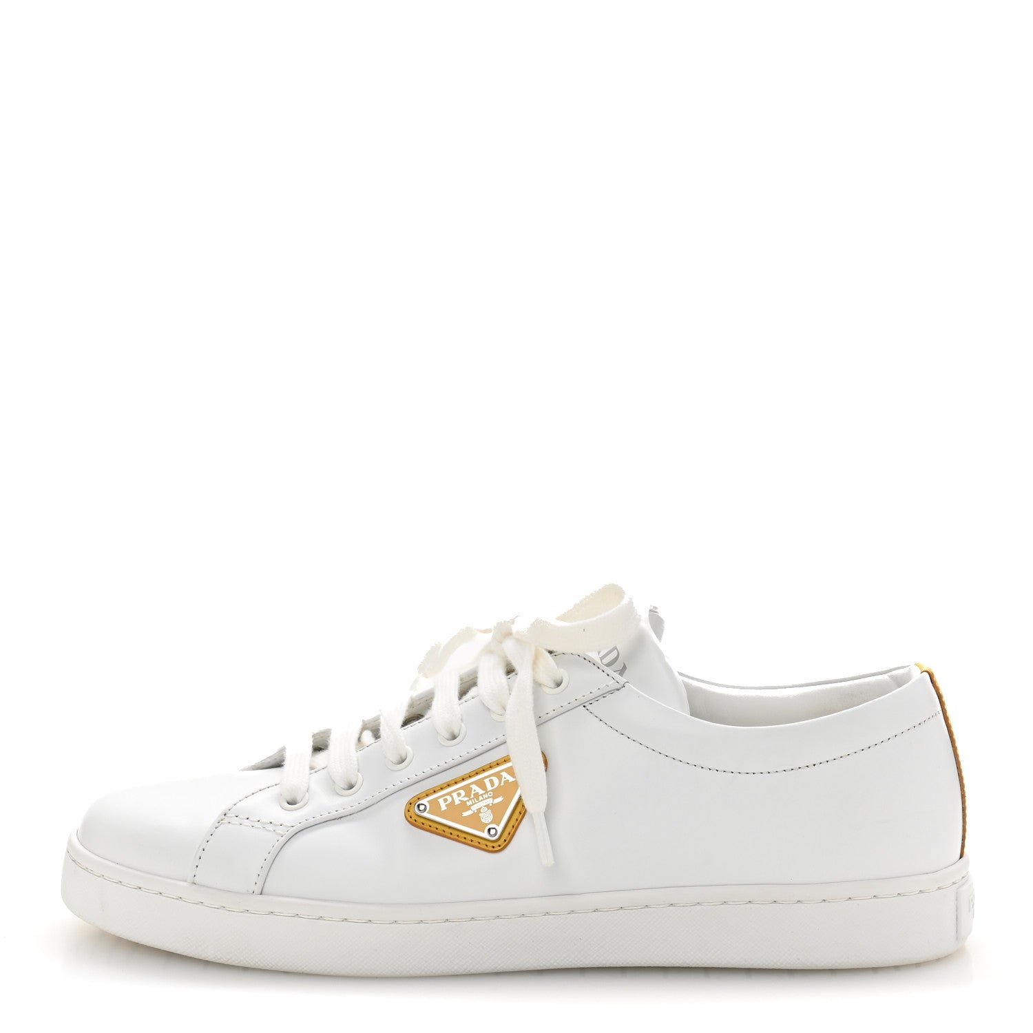 Prada Spazzolato Rois Metal Triangle Logo 25mm Sneakers 39.5 White Soleil 1 of 12