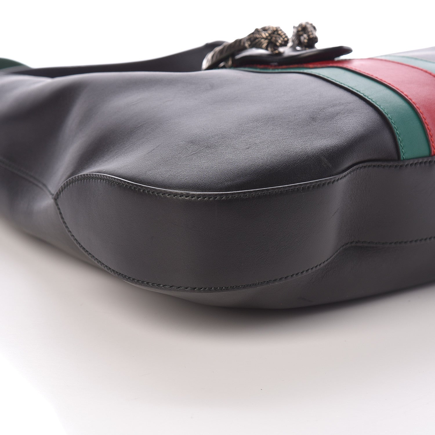 Gucci Calfskin Web Stripe Medium Dionysus Hobo Black 9 of 10