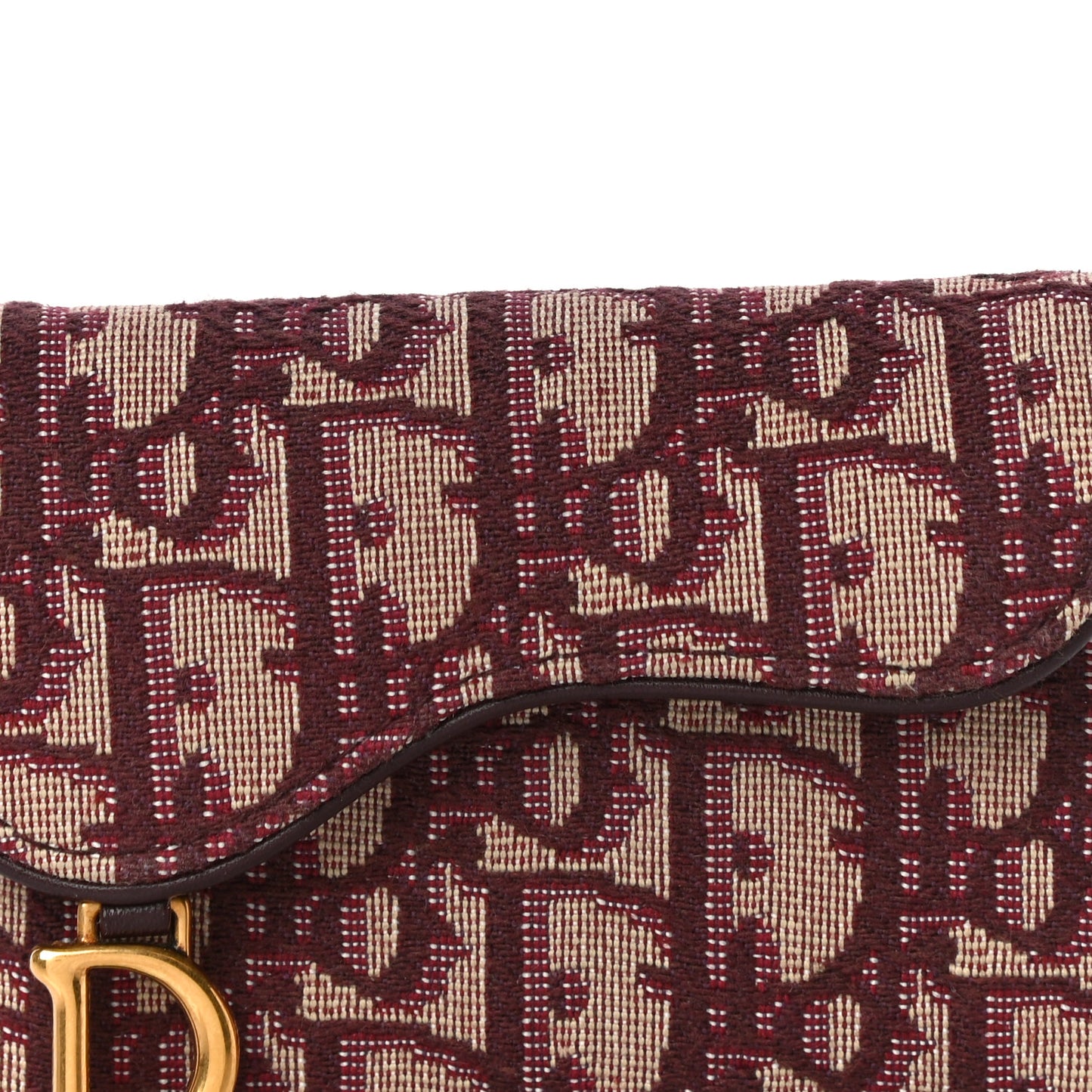 Oblique Saddle Card Holder Bordeaux