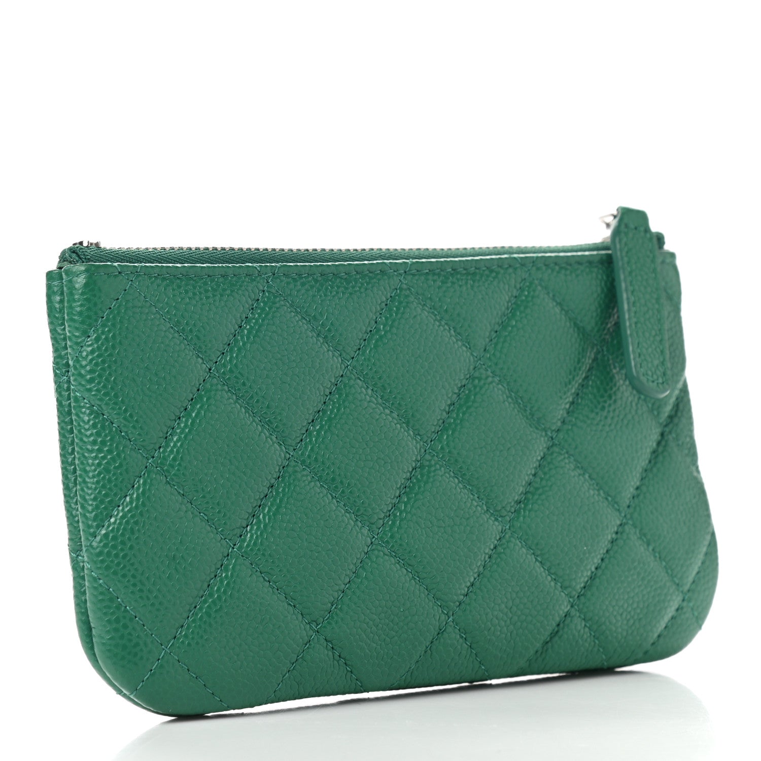 Chanel Caviar Quilted Small Cosmetic Case Green 3 of 10