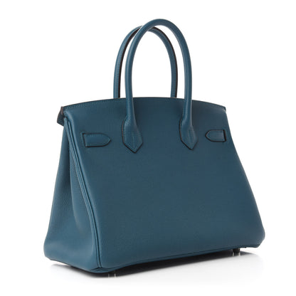 Hermes Taurillon Maurice Birkin Verso 30 Vert Bosphore Bleu Ocean 3 of 10