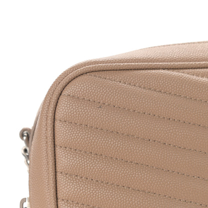 Saint Laurent Grain De Poudre Matelasse Monogram Mini Lou Camera Bag Dark Latte 11 of 13