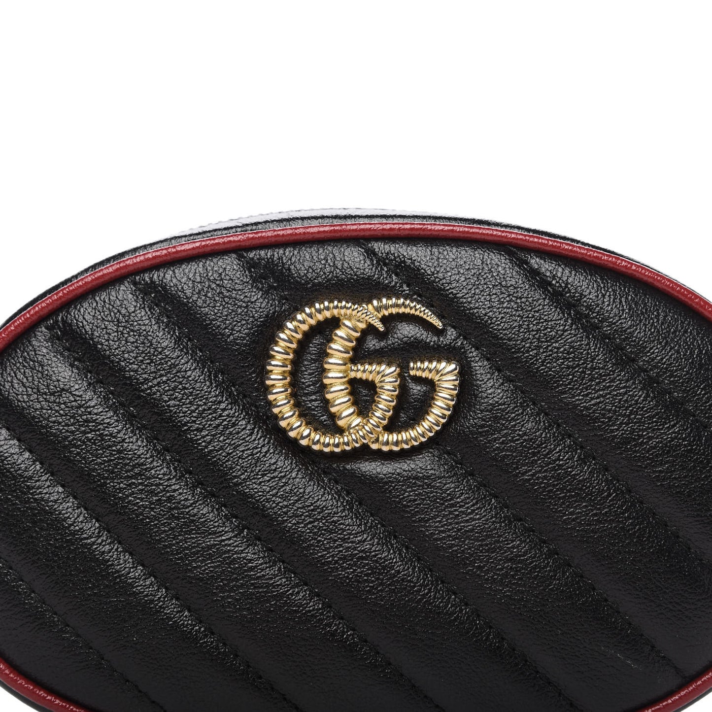 Azalea Calfskin Matelasse Diagonal Torchon GG Marmont Belt Bag 85 34 Black Romantic Cerise