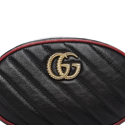Gucci Azalea Calfskin Matelasse Diagonal Torchon GG Marmont Belt Bag 85 34 Black Romantic Cerise 10 of 10
