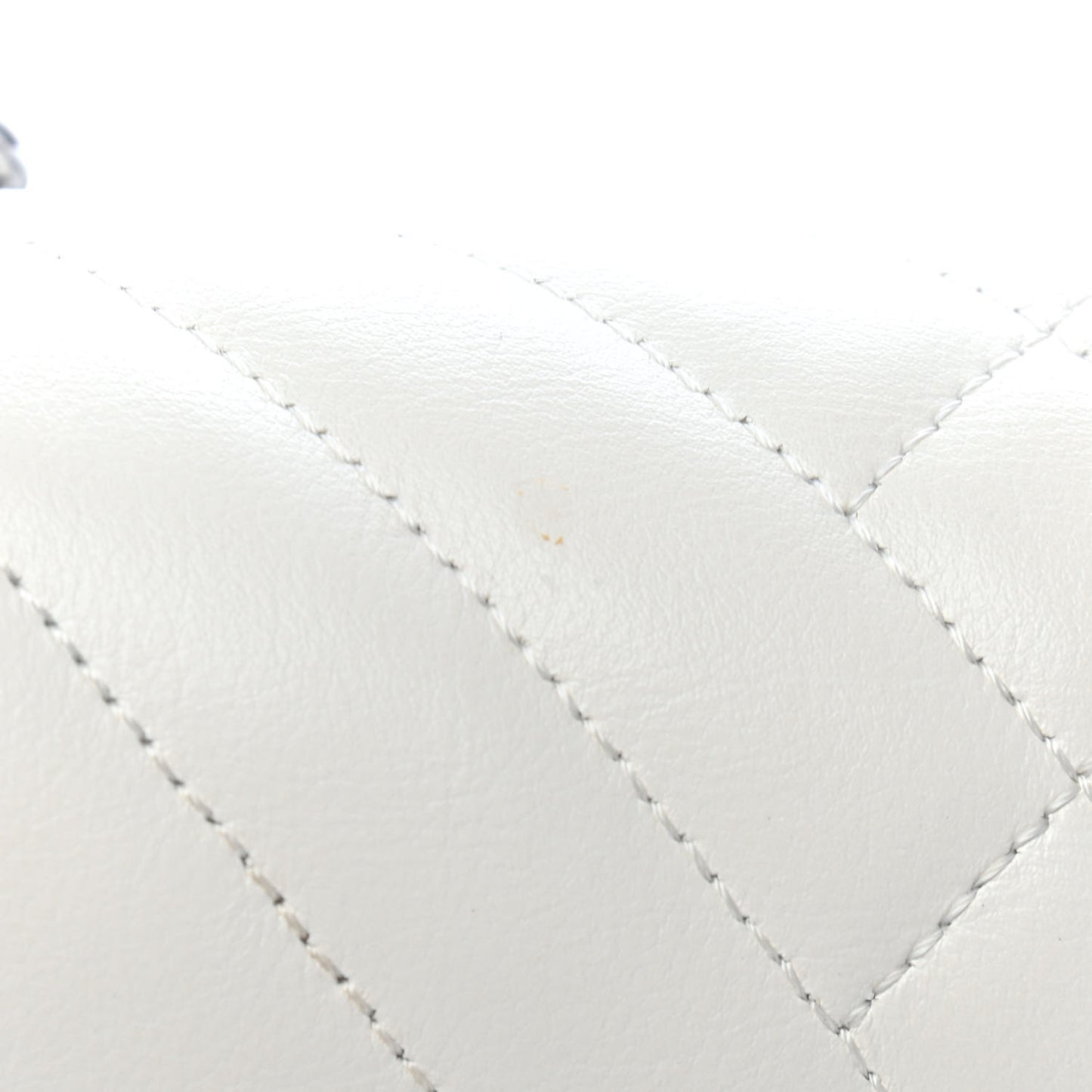 Lambskin Quilted Chevron Medium Boy Flap White
