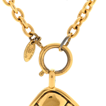 Chanel Quilted Pendant Chain Necklace Gold 3 of 4