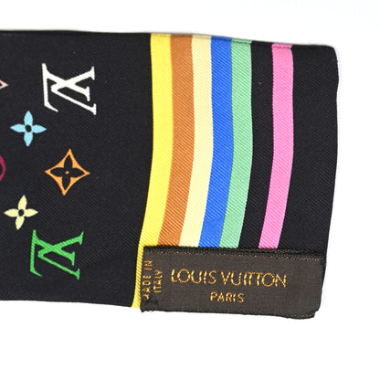 Louis Vuitton Silk Monogram Multicolor Bandeau Black 2 of 4