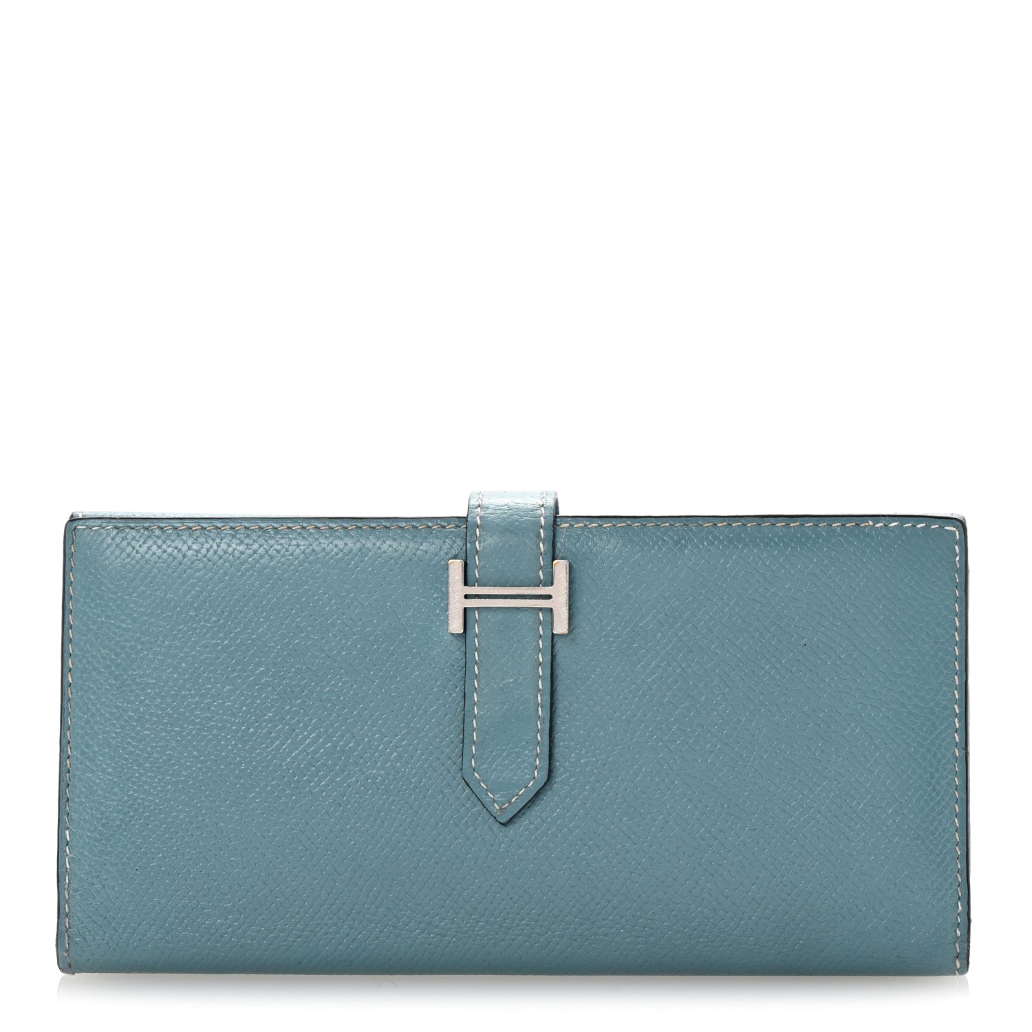 Hermes Epsom Bearn Gusset Wallet Blue Jean 1 of 13