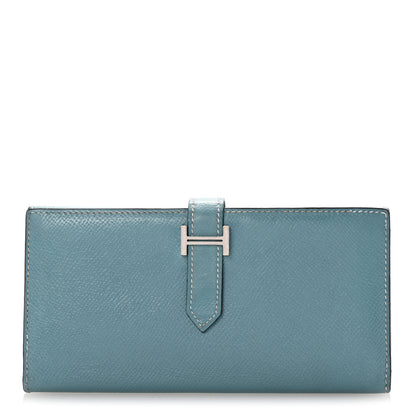 Hermes Epsom Bearn Gusset Wallet Blue Jean 1 of 13