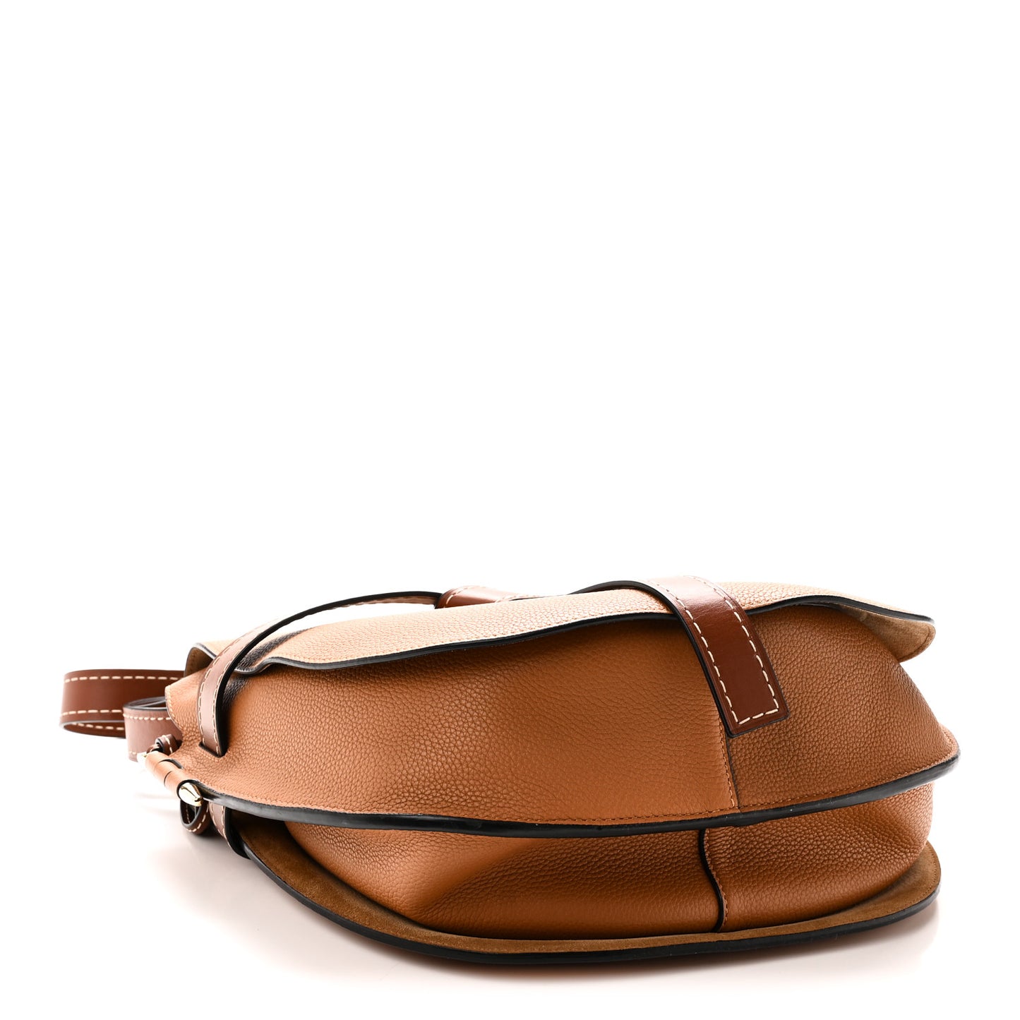 Grained Calfskin Large Gate Bag Caramel Pecan