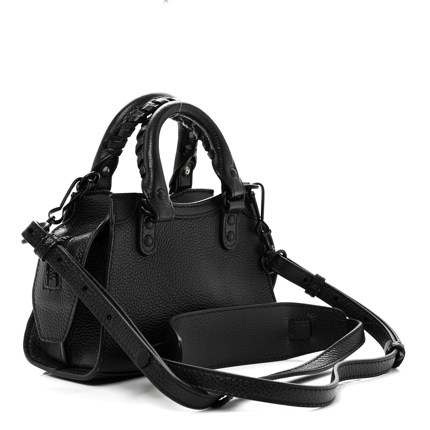 Grained Calfskin Neo Classic Black Hardware Nano City Crossbody Black