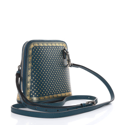 Gucci X SEGA Calfskin GUCCY Stars Mini Dome Shoulder Bag Dusty Turquoise Gold 3 of 9