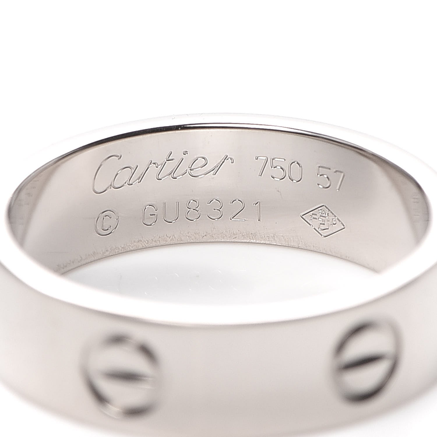 Cartier 18K White Gold 5.5mm LOVE Ring 57 8 4 of 4