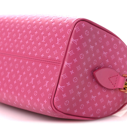Louis Vuitton Calfskin Nanogram Embossed Speedy Bandouliere 20 Rose 9 of 10