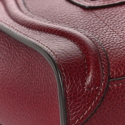 Celine Drummed Calfskin Nano Luggage Light Burgundy 6 of 7