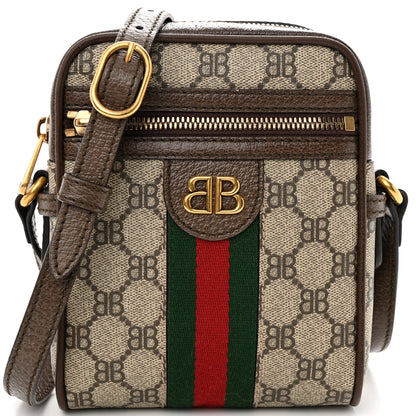 Gucci X BALENCIAGA Supreme Monogram Web Mini Ophidia Messenger Beige Ebony 8 of 10