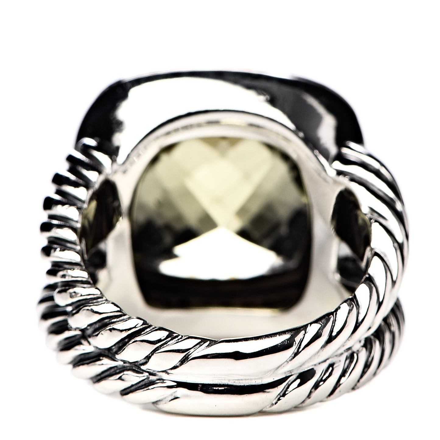 Sterling Silver Diamond Lemon Citrine 14mm Albion Ring 54 7