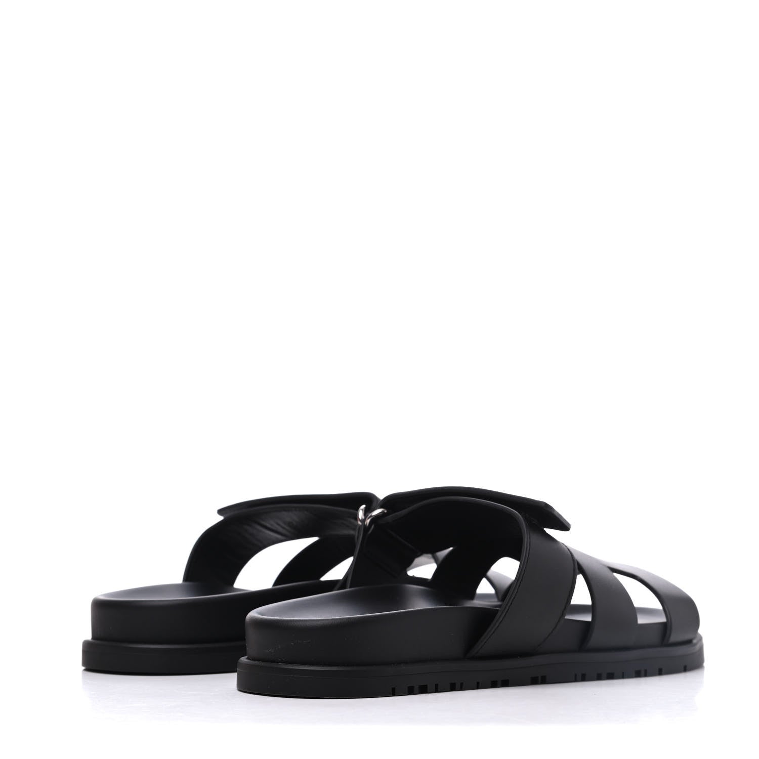 Hermes Calfskin Womens Chypre Sandals 37 Black 4 of 9